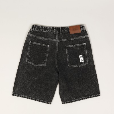 Hélas Dieu Grec Denim Shorts Wash Black